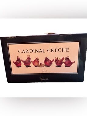 Cardinal Crèche 7pc Set - Roman - Red Cardinals, NIB